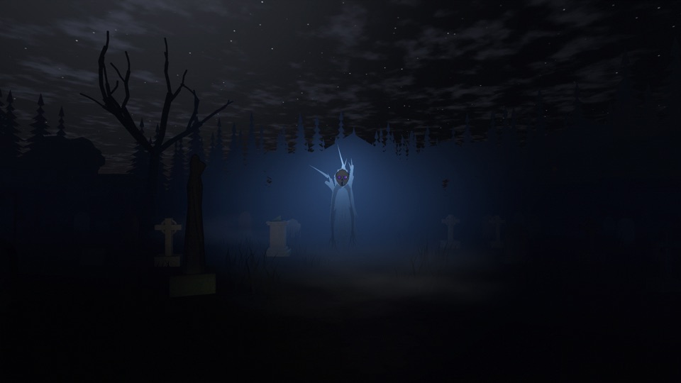 The Wraith in the fog of the burial ground behind the cabin